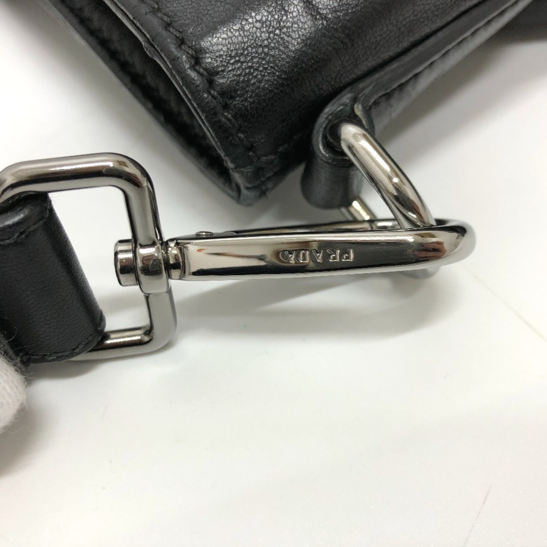 PRADA(プラダ)のプラダ PRADA サイド トライアングル ロゴプレート VA0971 2WAY トートバッグ ハンドバッグ レザー ブラック レディースのバッグ(ハンドバッグ)の商品写真