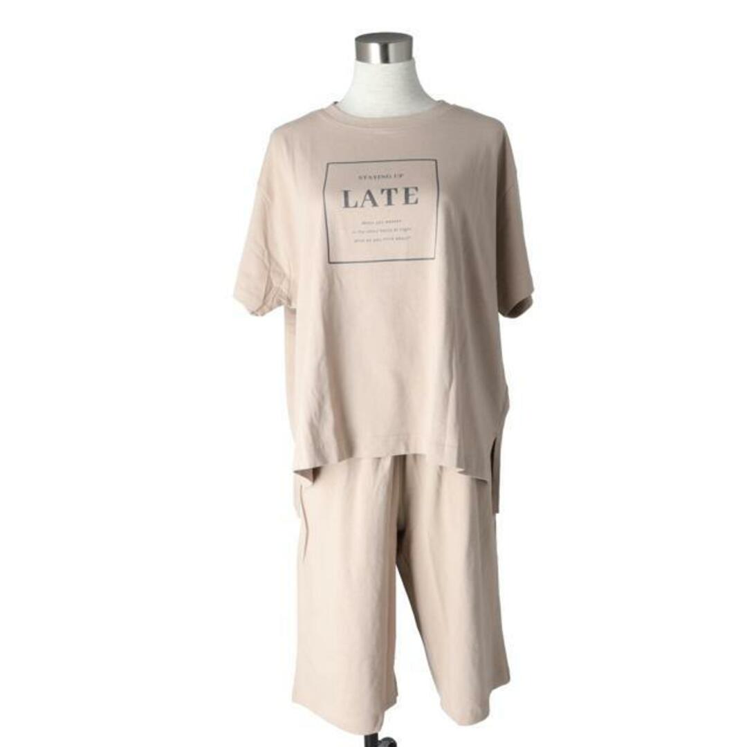 巾着付き半袖ロゴ上下セット ルームウエア レディースのルームウェア/パジャマ(ルームウェア)の商品写真