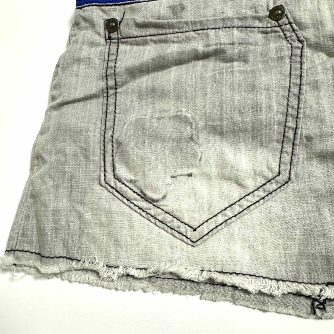 ● 2RS JEANS スカル 刺繍 スカートUSED ドクロ ジッパー ● キッズ/ベビー/マタニティのキッズ服女の子用(90cm~)(スカート)の商品写真