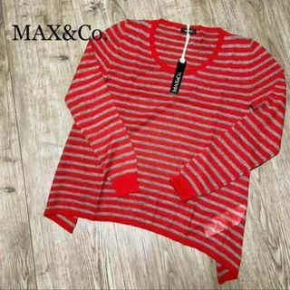 Max & Co. - 新品　MAX&Co.　ボーダートップス　赤　L　シースルー　高級　大人　○