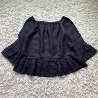 プラージュ(Plage)の美品✨プラージュ ブラウス 春服 ペプラム 夏服 シャツ 麻 ギャザー(シャツ/ブラウス(長袖/七分))