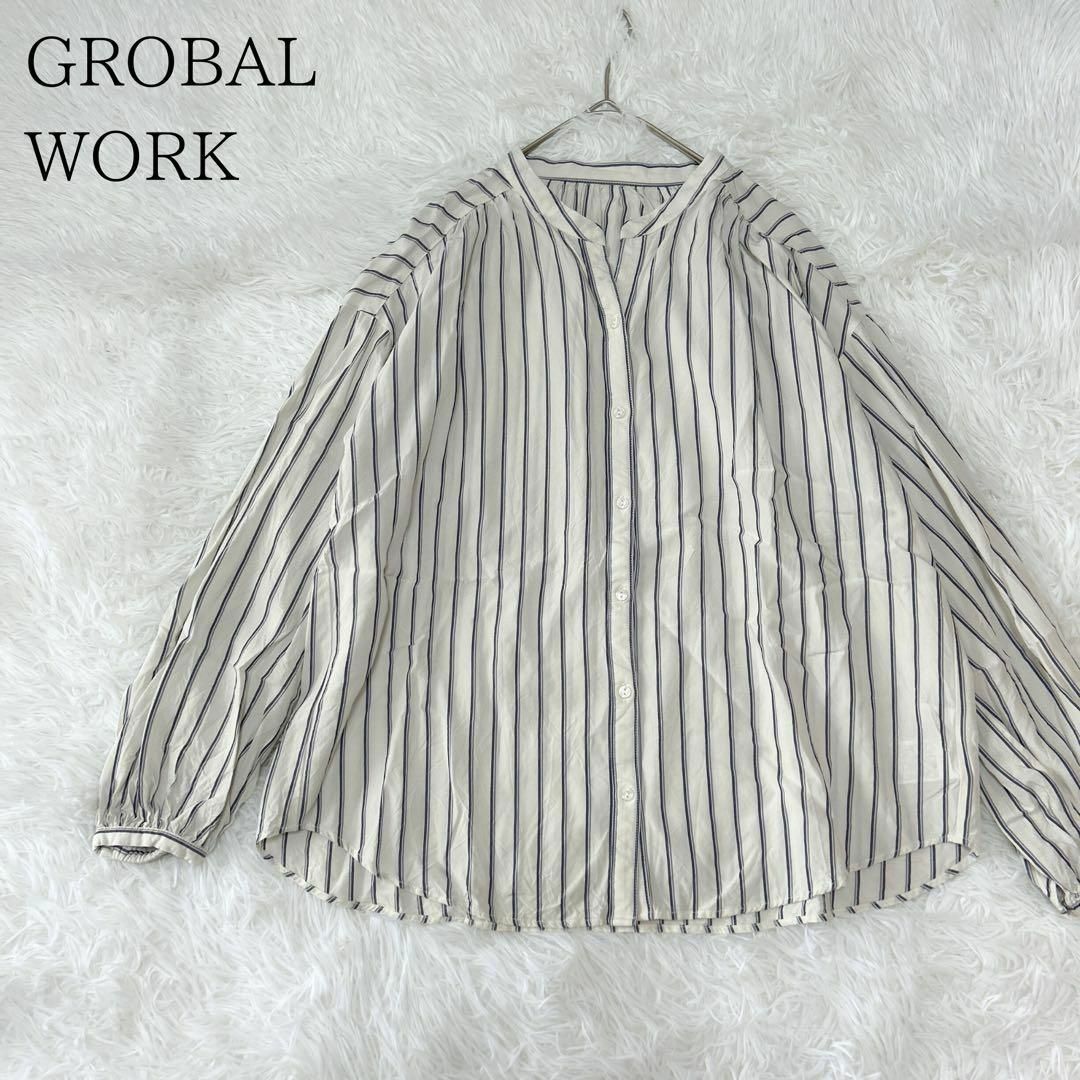 GLOBAL WORK(グローバルワーク)のGLOBAL WORK グローバルワーク ストライプとろみシャツブラウス レディースのトップス(シャツ/ブラウス(長袖/七分))の商品写真