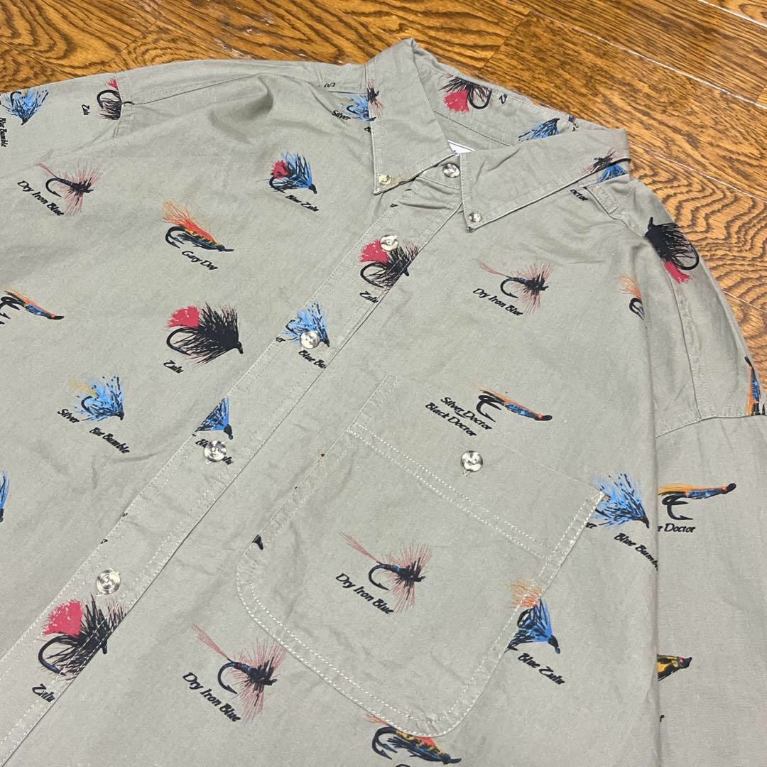 Wrangler(ラングラー)の90s Wrangler ラングラー 総柄シャツ 長袖 ルアー 釣り XXL メンズのトップス(Tシャツ/カットソー(七分/長袖))の商品写真