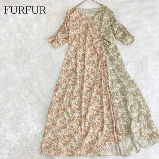 ファーファー(fur fur)のFURFUR ファーファー フラワーカシュクールワンピース(ロングワンピース/マキシワンピース)