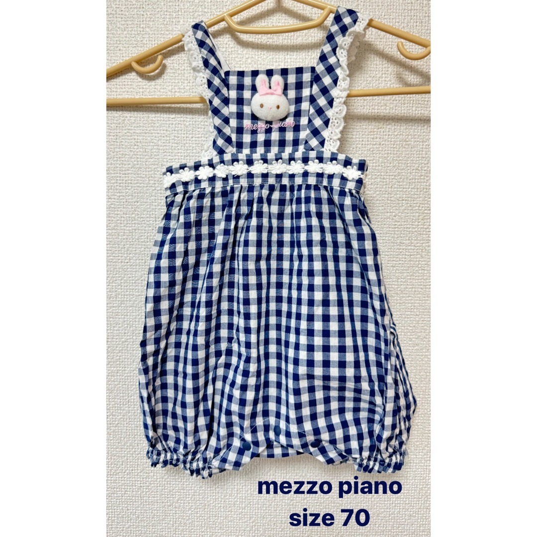 mezzo piano(メゾピアノ)のmezzo piano チェックワンピース キッズ/ベビー/マタニティのベビー服(~85cm)(ワンピース)の商品写真