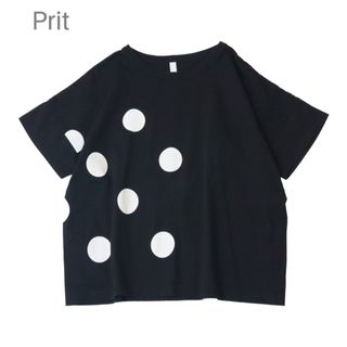 Prit  プリット ドットプリント  ワイドTシャツ(Tシャツ(半袖/袖なし))