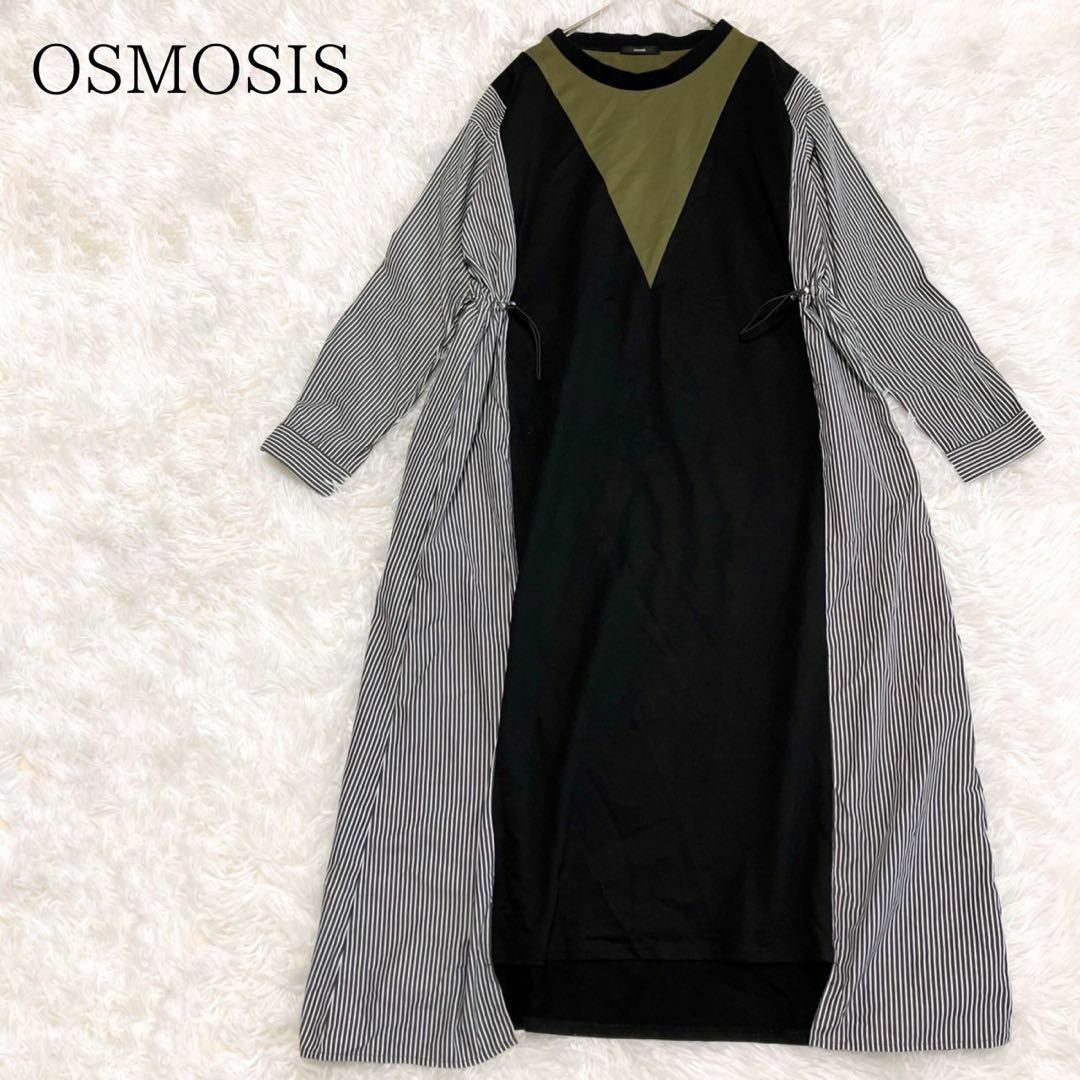 OSMOSIS(オズモーシス)のOSMOSIS オズモーシス ストライプ切替ワンピース レディースのワンピース(ロングワンピース/マキシワンピース)の商品写真