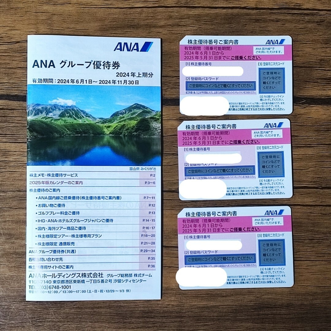 ANA(全日本空輸)(エーエヌエー(ゼンニッポンクウユ))のANA 株主優待3枚 + 優待券1冊 チケットの優待券/割引券(その他)の商品写真