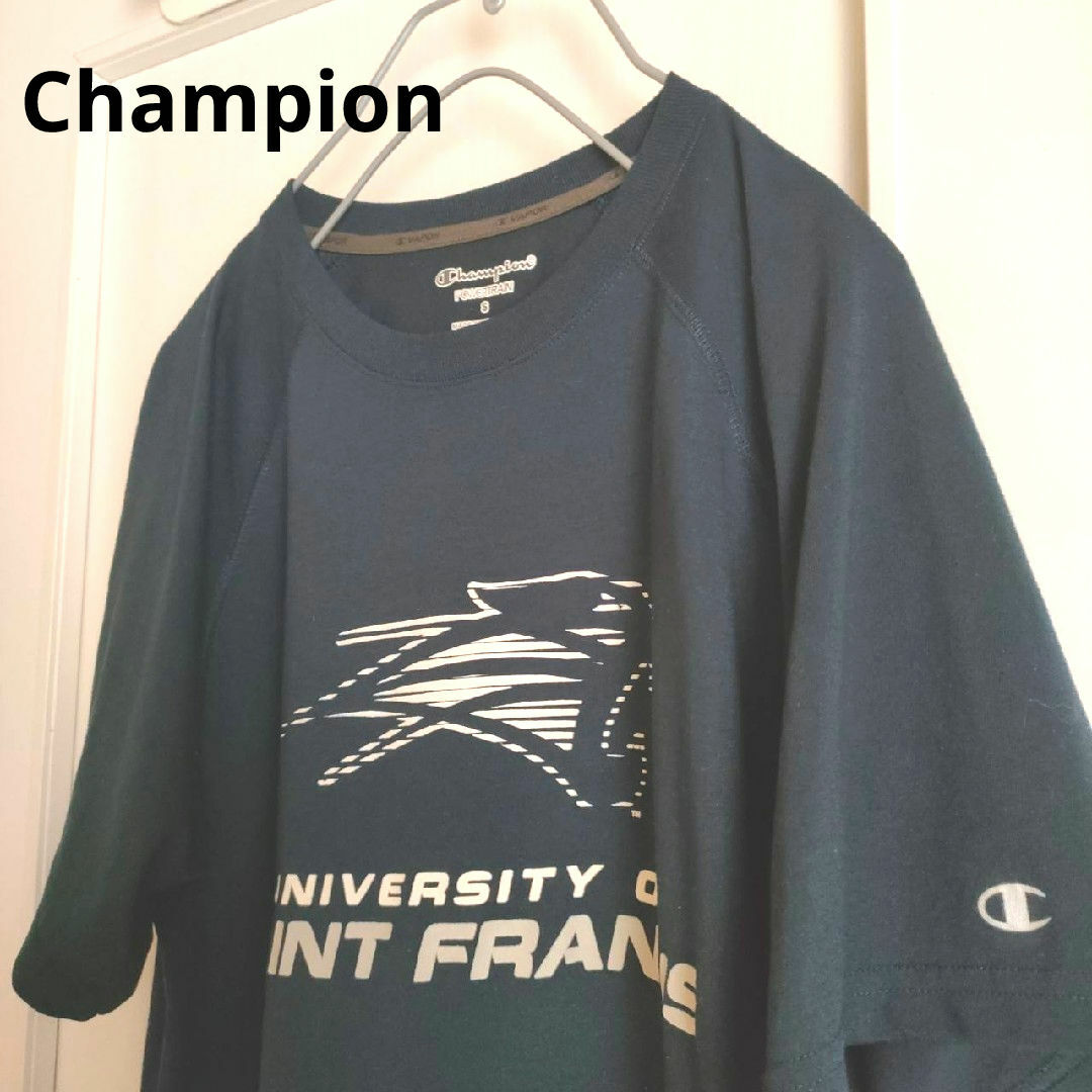 Champion(チャンピオン)のChampion　　ロゴ　メンズ　 Tシャツ　ラグラン　レディース　古着 160 レディースのトップス(Tシャツ(半袖/袖なし))の商品写真