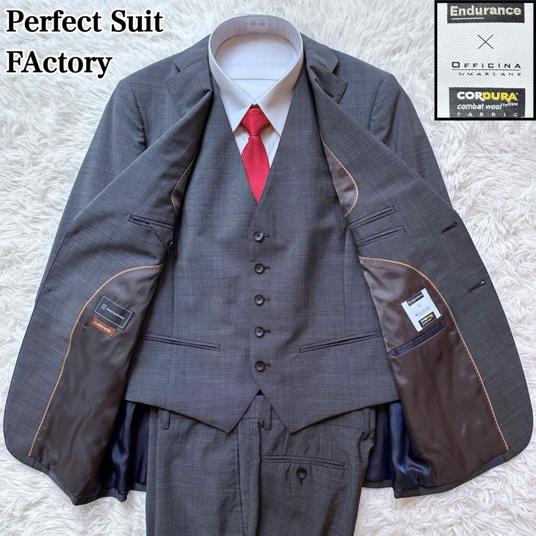 THE SUIT COMPANY(スーツカンパニー)のパーフェクトスーツファクトリー スリーピース シングルスーツ CORDURA M メンズのスーツ(セットアップ)の商品写真