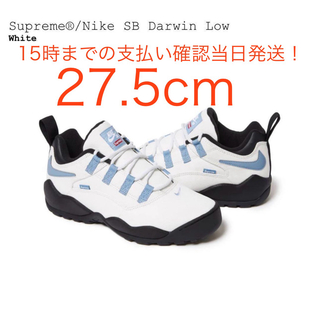 シュプリーム(Supreme)のSupreme ×Nike SB Darwin Low White 白　27.5(スニーカー)