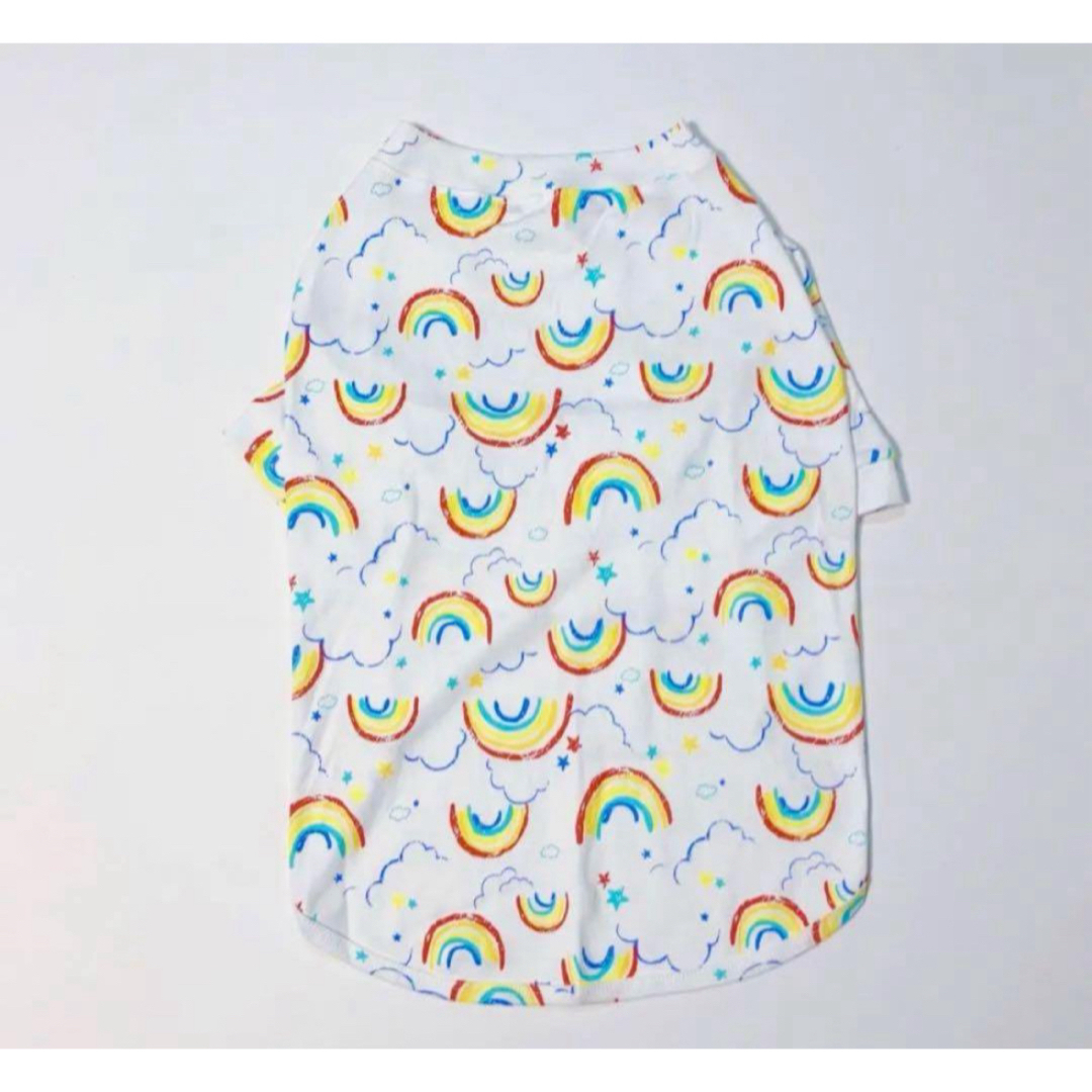 【ペット用】大型犬用　ペット服　可愛い　虹総柄　夏の薄綿　シャツ　5XL その他のペット用品(犬)の商品写真