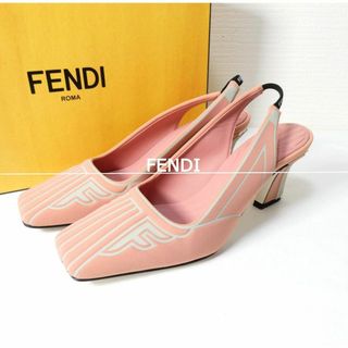 フェンディ(FENDI)の美品 FENDI フリーダム スクエアトゥ スリングバック ハイヒール パンプス(ハイヒール/パンプス)