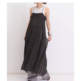 L'Appartement Sheer Pleats Cami Dress