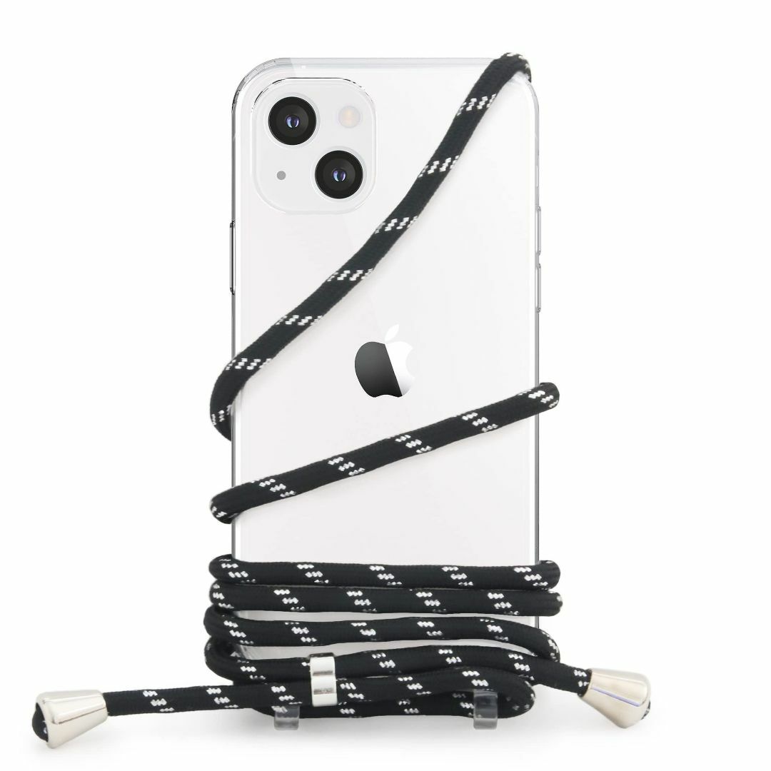 【色: ブラック・シルバー】MINTY iPhone15 ケース ショルダースト スマホ/家電/カメラのスマホアクセサリー(その他)の商品写真