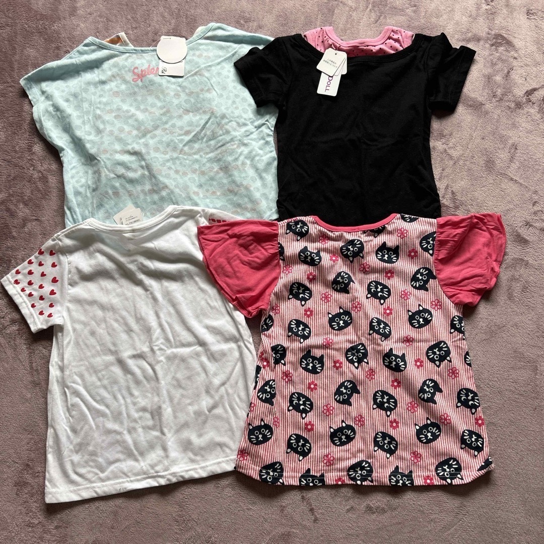 西松屋(ニシマツヤ)の120cm Tシャツ4点セット キッズ/ベビー/マタニティのキッズ服女の子用(90cm~)(Tシャツ/カットソー)の商品写真