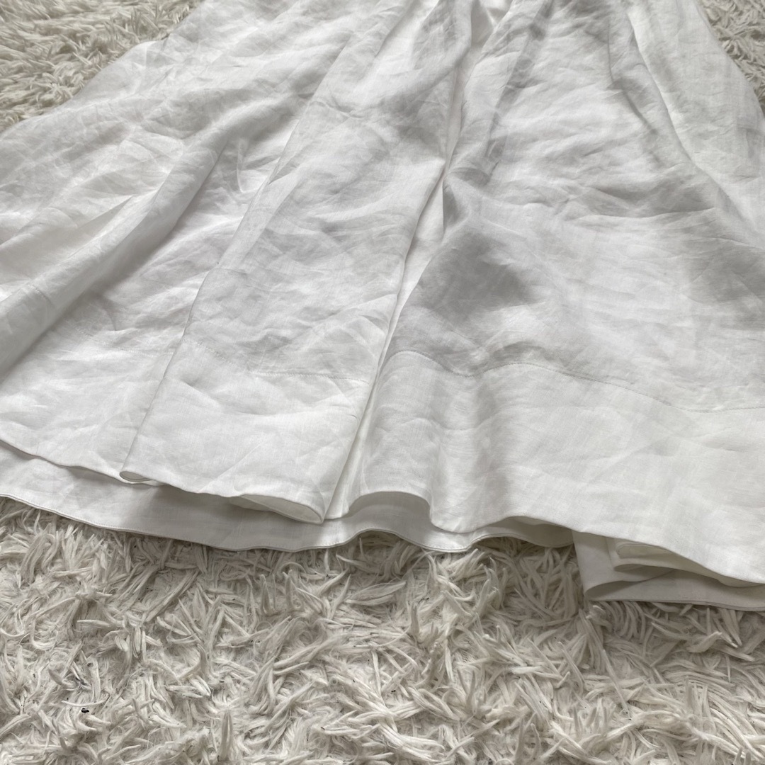 ebure(エブール)の美品✨エブール ロングスカート 麻 ギャザー 春服 ボトムス 夏服 フレア レディースのスカート(ロングスカート)の商品写真