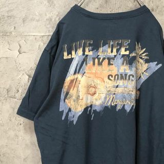 LIVE LIFE バックプリント ギター 胸ポケ 太陽 Tシャツ(Tシャツ/カットソー(半袖/袖なし))