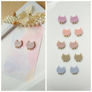 『SALE』猫 ピアス イヤリング モカ(ピアス)