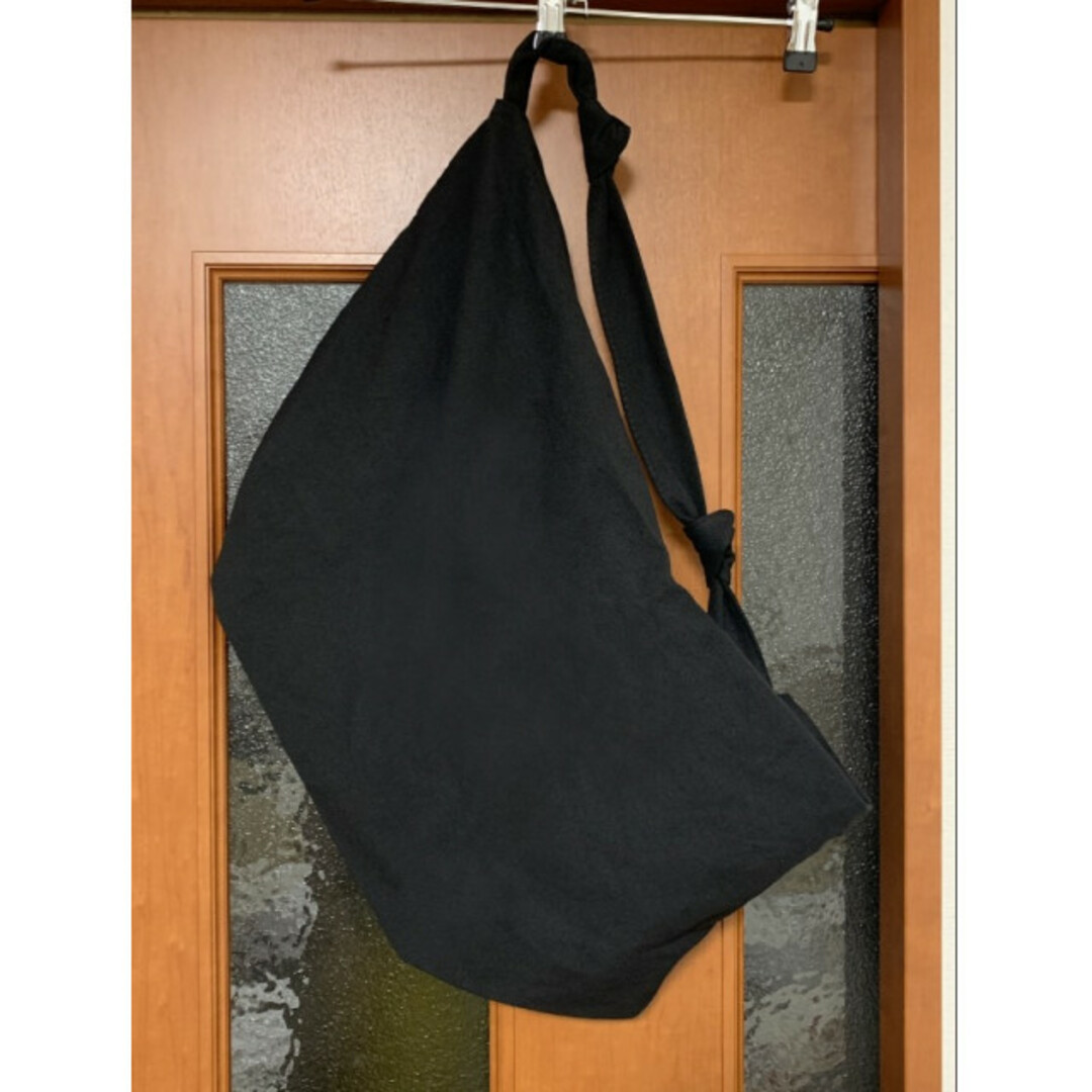 ビッグショルダーバッグ ボディバッグ 黒 海外ファッション 美品 綺麗 コットン レディースのバッグ(ショルダーバッグ)の商品写真