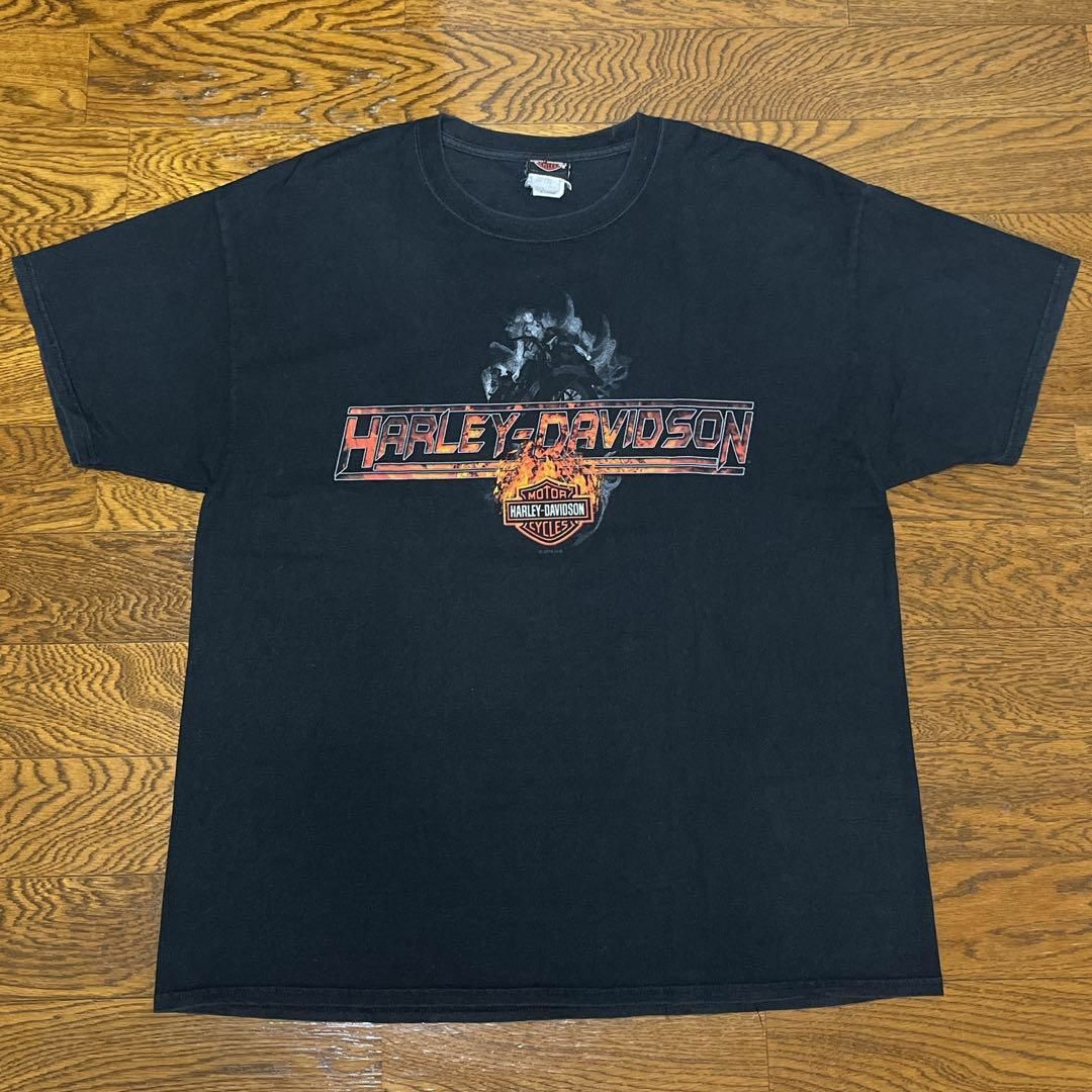 Harley Davidson(ハーレーダビッドソン)のHARLEY DAVIDSON Tシャツ ファイヤー スカル XL メンズのトップス(Tシャツ/カットソー(半袖/袖なし))の商品写真