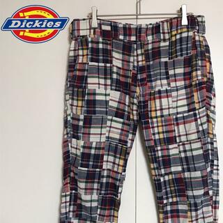 Dickies - 【希少デザイン】ディッキーズ　ロゴ入り七分丈パンツ　パッチワーク　A1023