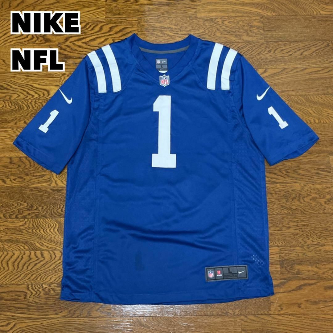 NIKE(ナイキ)のNIKE ナイキ アメフトゲームシャツ フットボールシャツ コルツ ブルー L スポーツ/アウトドアのスポーツ/アウトドア その他(アメリカンフットボール)の商品写真