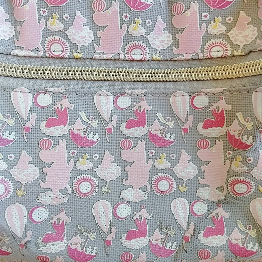 anello(アネロ)のanello MOOMIN コラボ リュック グレー ピンク マザーズバッグにも レディースのバッグ(リュック/バックパック)の商品写真