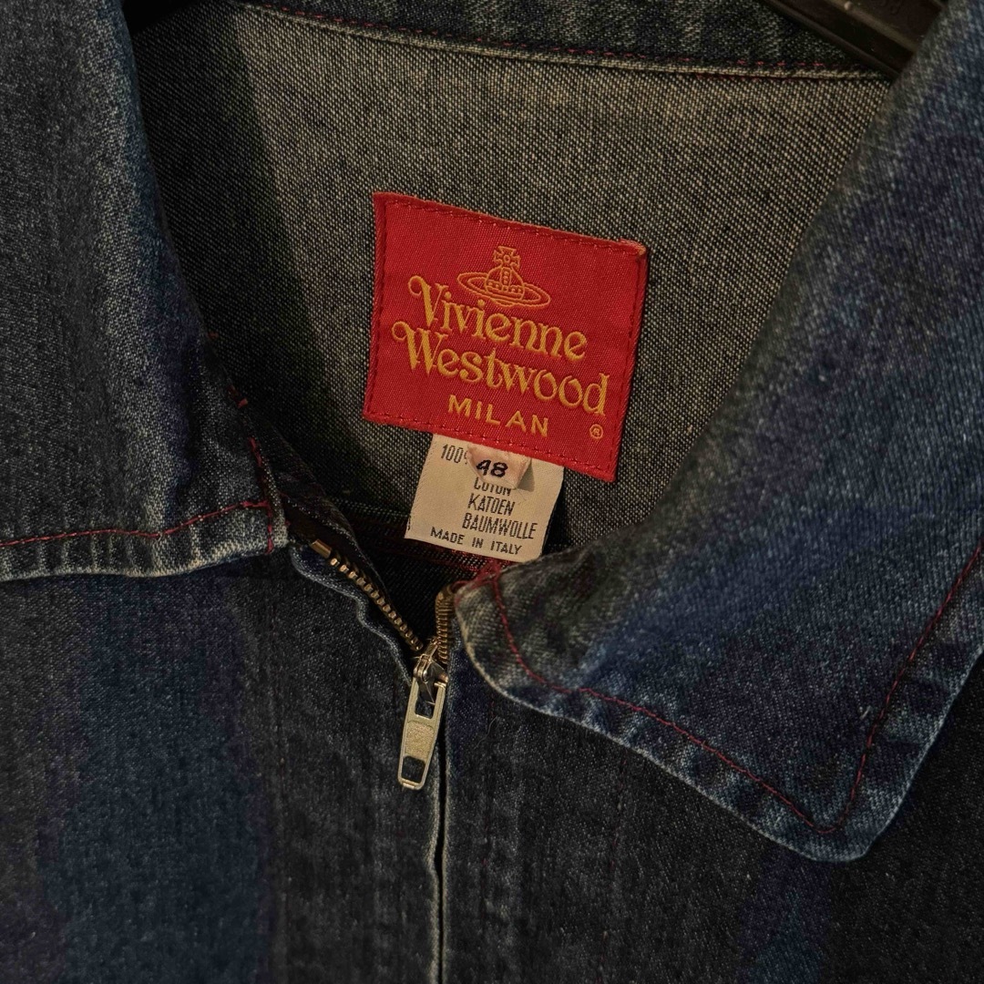 Vivienne Westwood(ヴィヴィアンウエストウッド)のヴィヴィアンウエストウッド　デニム　オーブ刺繍ジャケット　レア メンズのパンツ(デニム/ジーンズ)の商品写真