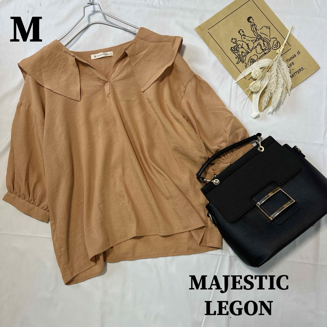 MAJESTIC LEGON(マジェスティックレゴン)のMAJESTIC LEGON ビックカラー スキッパー ブラウス シャツ 5d6 レディースのトップス(シャツ/ブラウス(長袖/七分))の商品写真