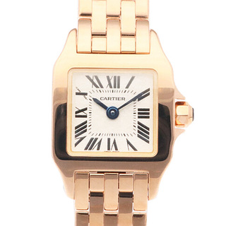 カルティエ(Cartier)のカルティエ ミニサントス ドゥモワゼル 腕時計 時計 18金 K18ピンクゴールド W25077X9 クオーツ レディース 1年保証 CARTIER  中古(腕時計)