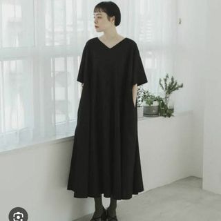 foufou THE DRESS #36　black linen dress(ロングワンピース/マキシワンピース)