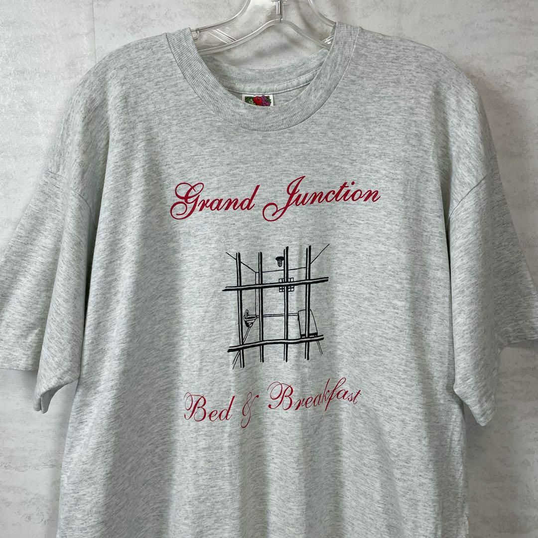 シングルステッチ　牢屋　監獄　パロディＴシャツ　灰色グレー　ビンテージメンズ古着 メンズのトップス(Tシャツ/カットソー(半袖/袖なし))の商品写真