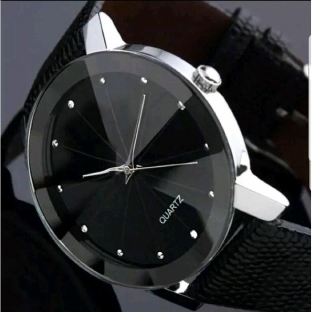 新品 スタイリッシュメンズ クォーツ腕時計 ブラック☆送料無料★最安値 メンズの時計(腕時計(アナログ))の商品写真