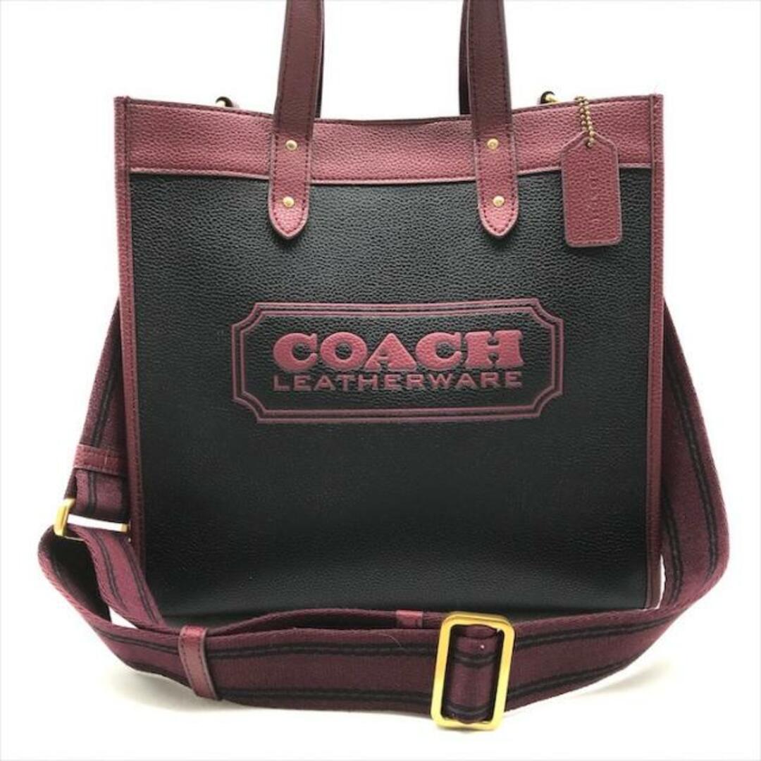 COACH(コーチ)の美品 COACH コーチ フィールド 2WAY ハンド ショルダー バッグ レザー ブラック ワインレッド k2172 レディースのバッグ(ハンドバッグ)の商品写真