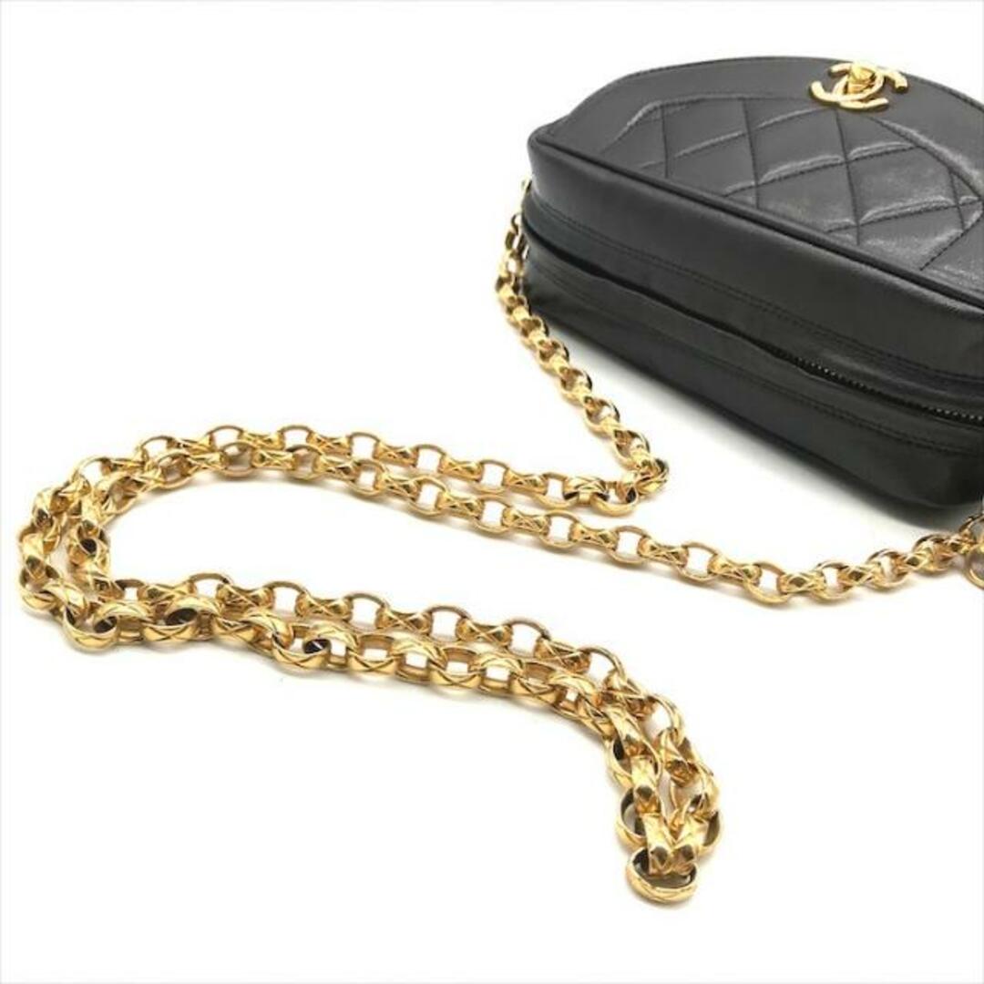 CHANEL(シャネル)の美品 CHANEL シャネル ココマーク ダイアナ マトラッセ ターンロック ラムスキン フリンジ チェーン ショルダー バッグ ブラック a2837 レディースのバッグ(ショルダーバッグ)の商品写真