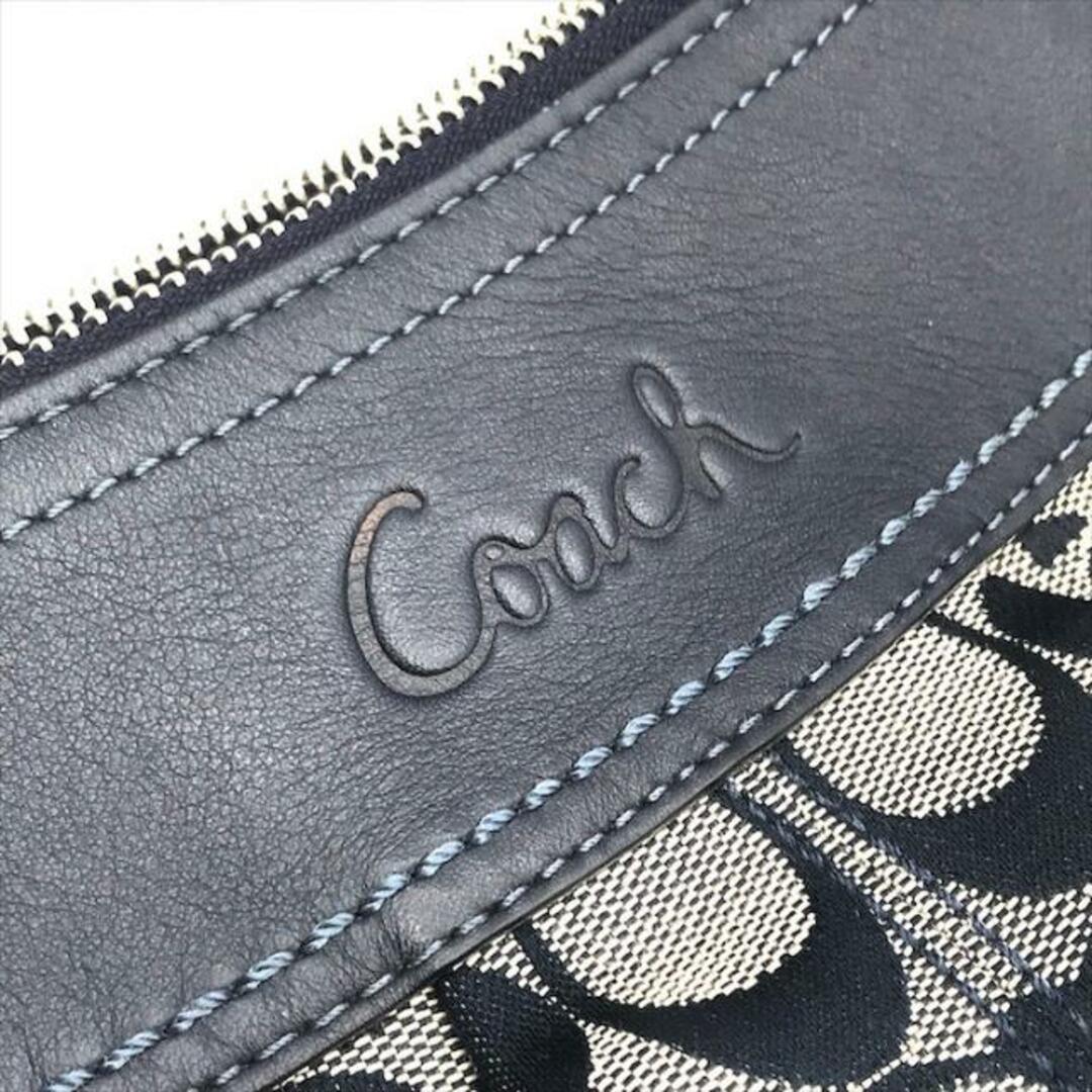 COACH(コーチ)の美品 COACH コーチ シグネチャー ワンショルダー バッグ ネイビー レディース k2169 レディースのバッグ(ショルダーバッグ)の商品写真