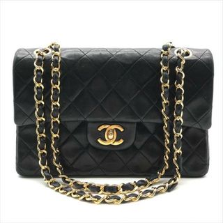 シャネル(CHANEL)の美品 CHANEL シャネル マトラッセ 23  ココマーク ターンロック ラムスキン Wチェーン Wフラップ ショルダー バッグ ブラック a599(ショルダーバッグ)