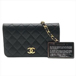 シャネル(CHANEL)の美品 CHANEL シャネル ココマーク ミニ マトラッセ ラムスキン プッシュロック チェーン ショルダー バッグ ブラック a3488(ショルダーバッグ)