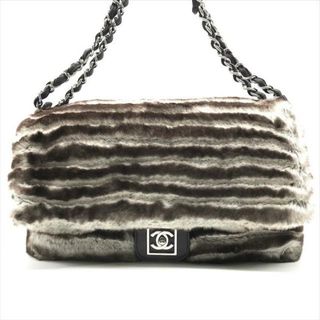 シャネル(CHANEL)の良品 CHANEL シャネル ココマーク ターンロック チンチラ ファー チェーン ショルダー バッグ a2255(ショルダーバッグ)