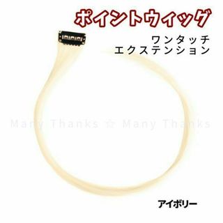 ポイントウィッグ★アイボリー★取外し可能なエクステ★他カラーもお尋ね下さい★新品(その他)