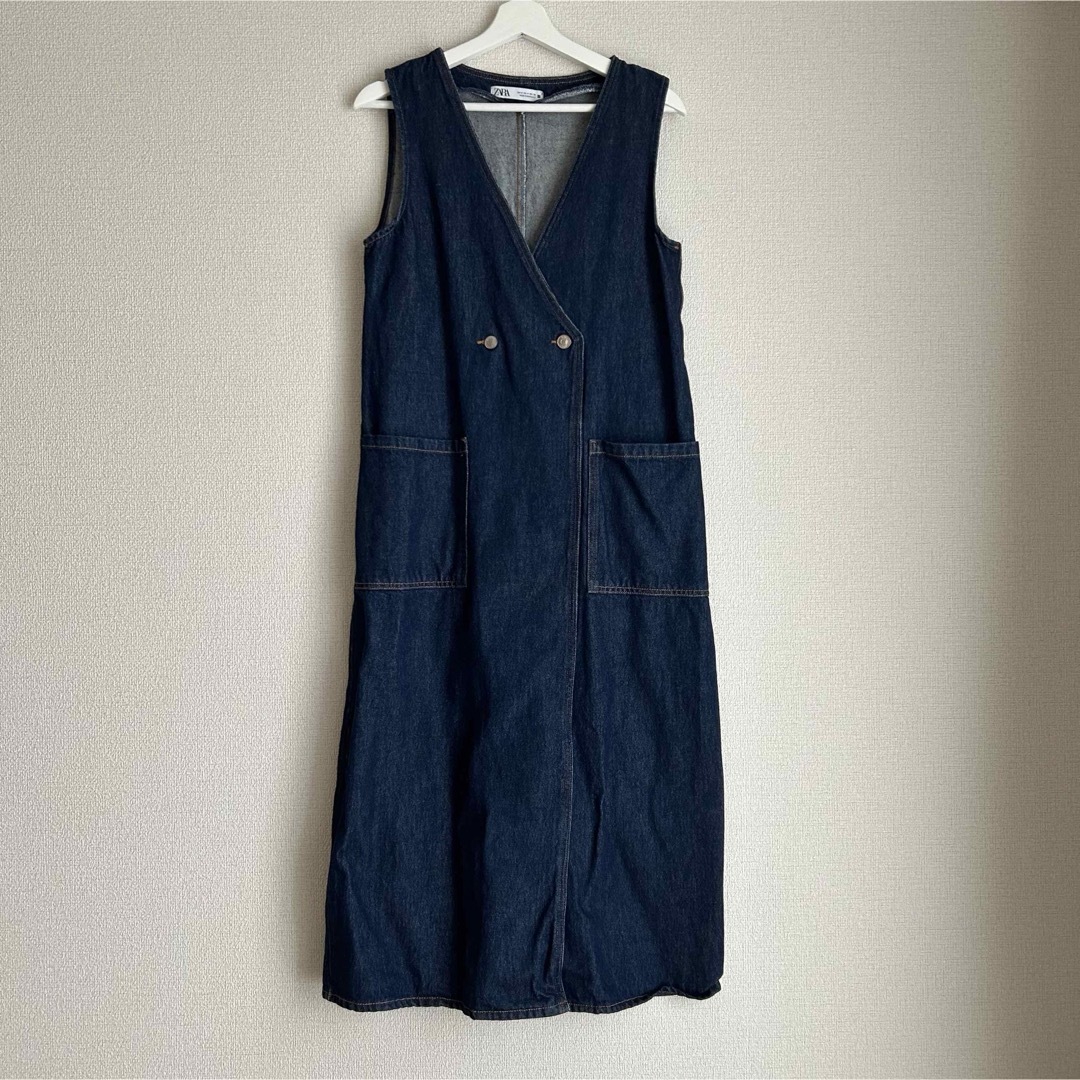 ZARA デニム ミディ ジャンパー スカート ジャンスカ ワンピース ZARA デニム ミディ ジャンパー スカート ジャンスカ ワンピース