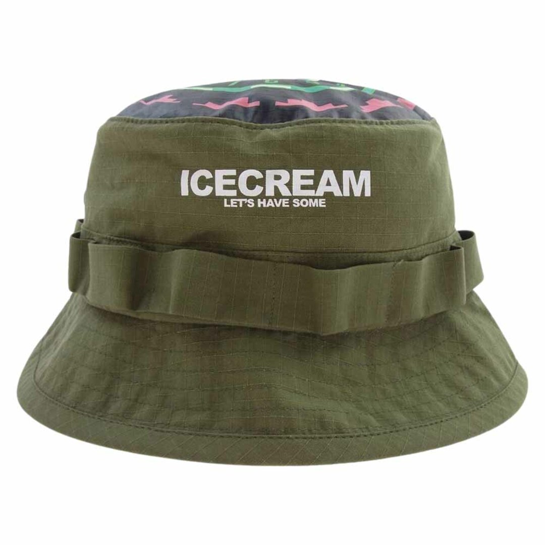 EYESCREAM(アイスクリーム)のICE CREAM アイスクリーム 帽子 411-1803 Buy Icecream Army Bucket Hat アーミー バケット ハット グリーン系 S/M【中古】 メンズの帽子(その他)の商品写真