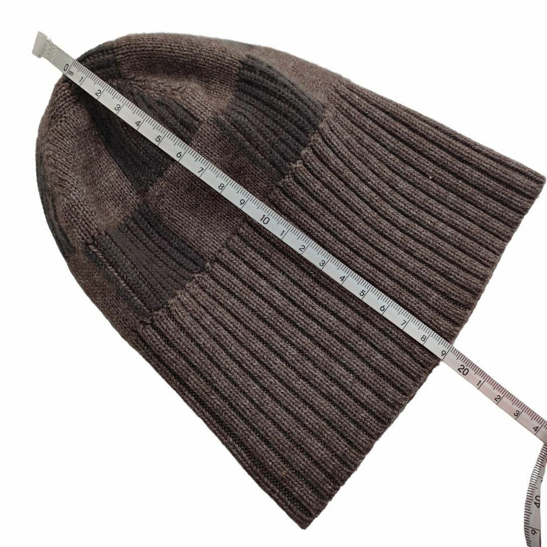 LOUIS VUITTON(ルイヴィトン)のルイヴィトン ニット ダミエ 帽子 カシミヤ シルク サイズ2 チェック レディースの帽子(ニット帽/ビーニー)の商品写真