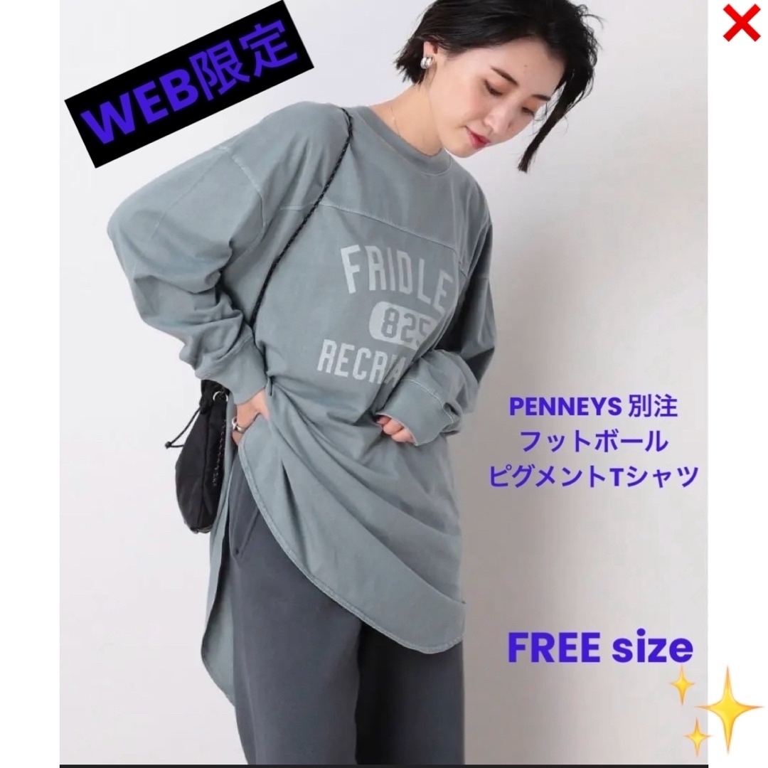 PENNEYS  別注フットボールピグメントTシャツ  レディースのトップス(Tシャツ(長袖/七分))の商品写真