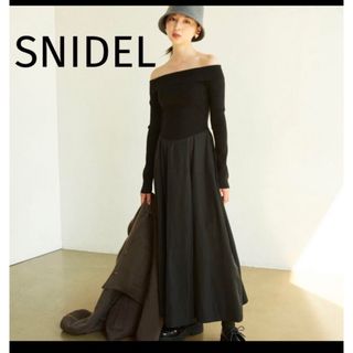 スナイデル(SNIDEL)のSNIDEL♡Sustainableオフショルドッキングワンピース (ロングワンピース/マキシワンピース)