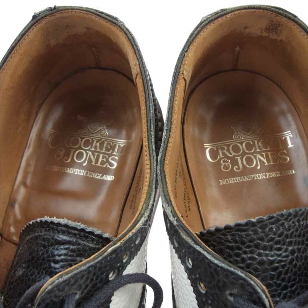 Crockett&Jones(クロケットアンドジョーンズ)のCROCKETT&JONES クロケットアンドジョーンズ ドレスシューズ 8048 GERRARD 6 ジェラード フルブローグ グレインレザー ウィングチップ レザー シューズ ホワイト系 ブラック系 6【中古】 メンズの靴/シューズ(その他)の商品写真