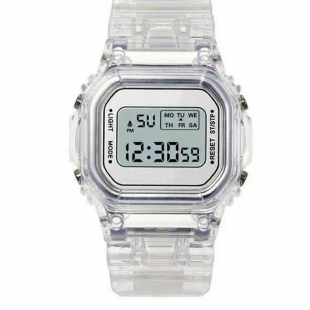 デジタルウォッチ クリアカラー スケルトン 腕時計 韓国　男女兼用 メンズの時計(腕時計(デジタル))の商品写真