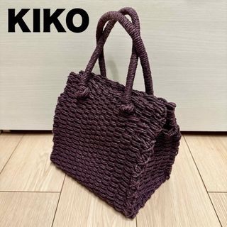 キコ(KIKO)の《美品》KIKO スクエア カゴバッグ パープル(かごバッグ/ストローバッグ)