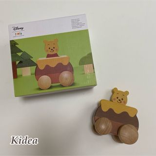 キディア(KIDEA)の【KIDEA】キディア ディズニー プーさん プッシュカー 木製知育玩具 積み木(知育玩具)